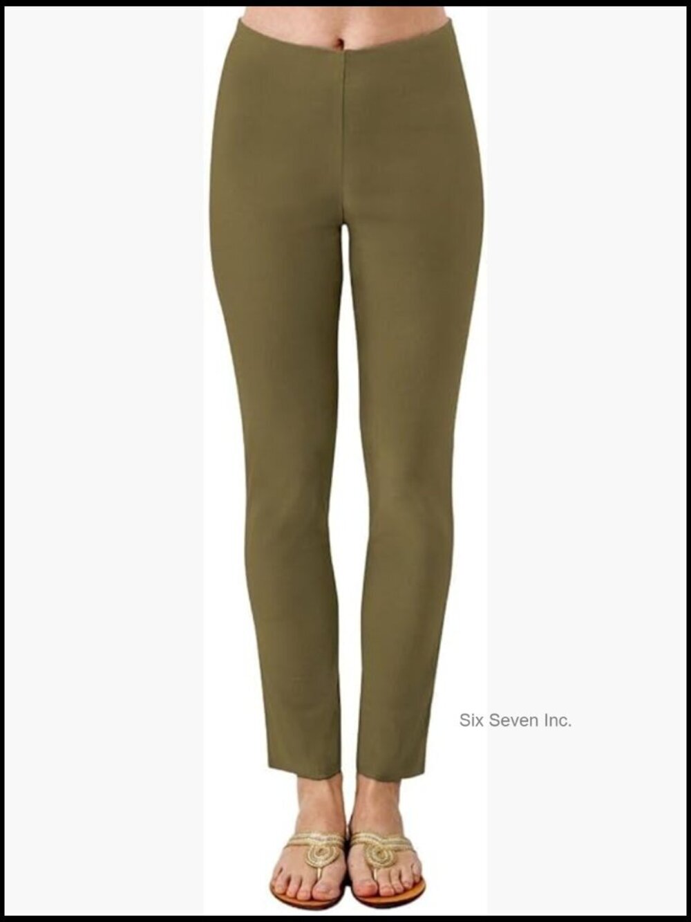 Pull On Pants with Elastic Waist and Ankle Slits
